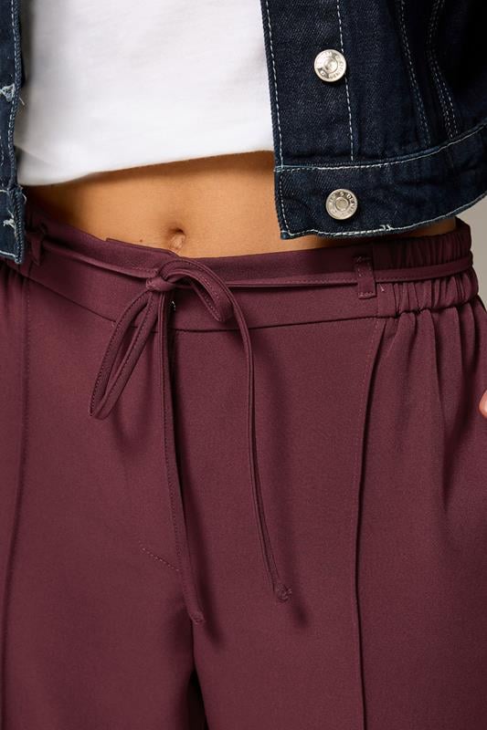 PixieGirl Petite Women's Red Tie Pintuck Trousers | PixieGirl 4
