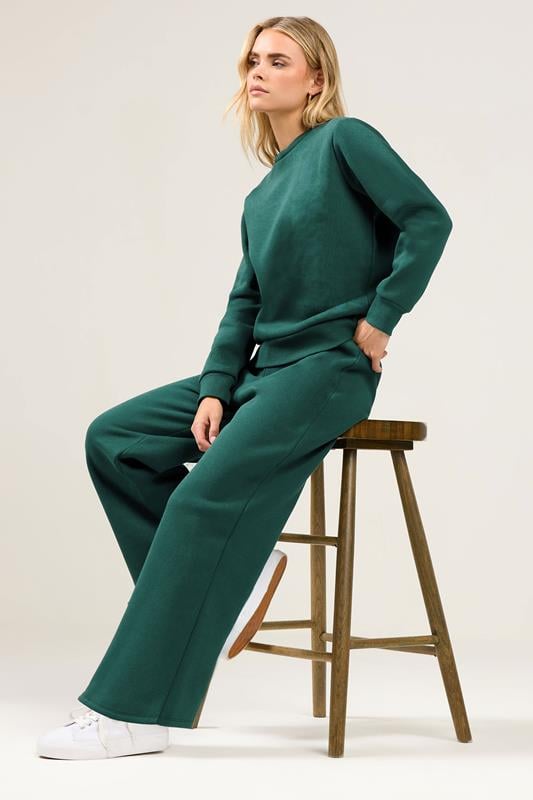  M&Co Petite Teal Blue Wide Leg Joggers