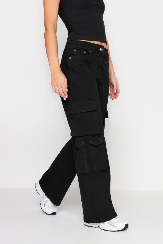 PixieGirl Black Multi Pocket Wide leg Cargo Trousers | PixieGirl 4
