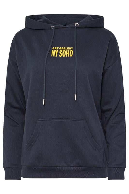 PixieGirl Petite Women's Navy Blue Back Slogan Hoodie | PixieGirl 5