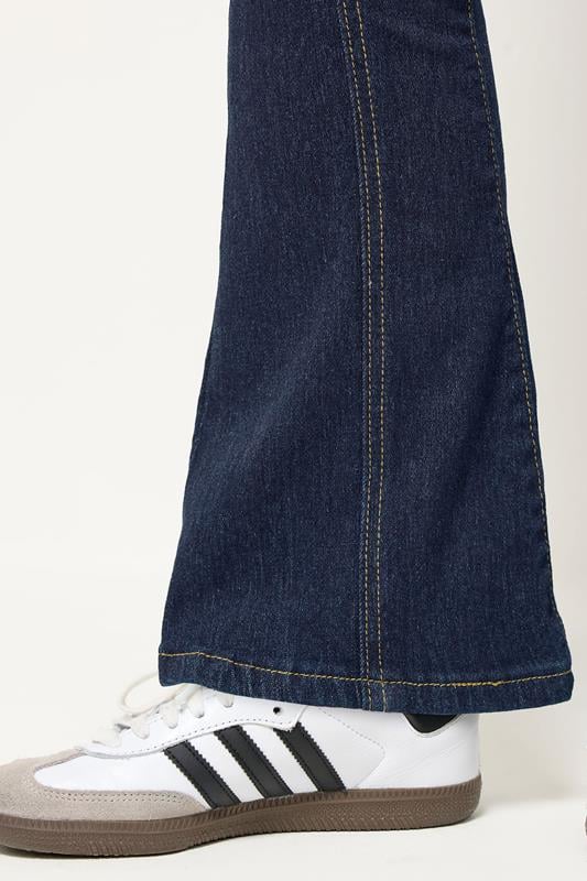 PixieGirl Petite Women's Indigo Blue Seam Front Flared Jeans | PixieGirl 4