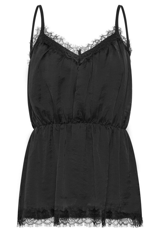 PixieGirl Petite Women's Black Satin Cinch Waist Cami | PixieGirl