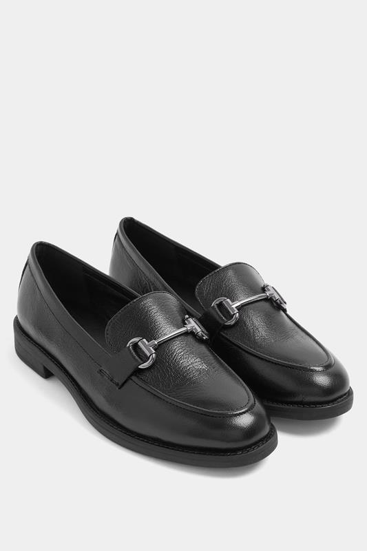 Black Metal Trim Loafers In Wide E Fit | Yours Clothing 4