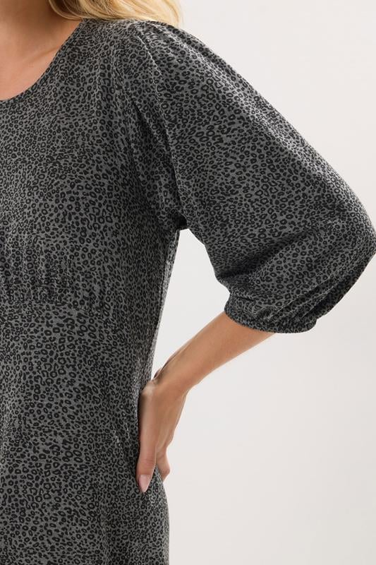 PixieGirl Petite Women's Grey Animal Midi Dress | PixieGirl 4