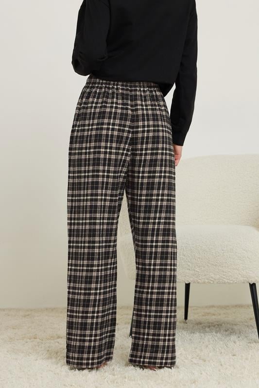 PixieGirl Petite Women's Black Cotton Check Pyjama Bottoms | PixieGirl 3