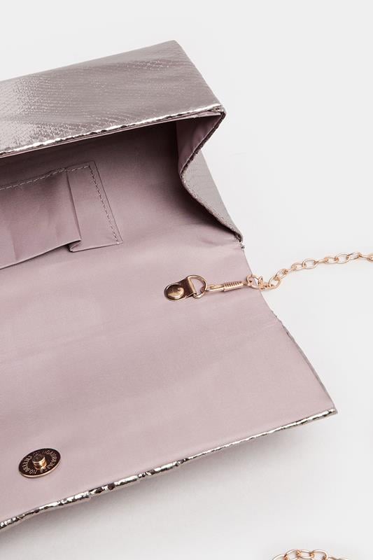 Gold Faux Leather Metallic Clutch Bag | Yours Clothing 3