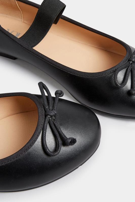 Black Mary Jane Ballerina Pumps In Wide E Fit & Extra Wide EEE Fit | Yours Clothing 5