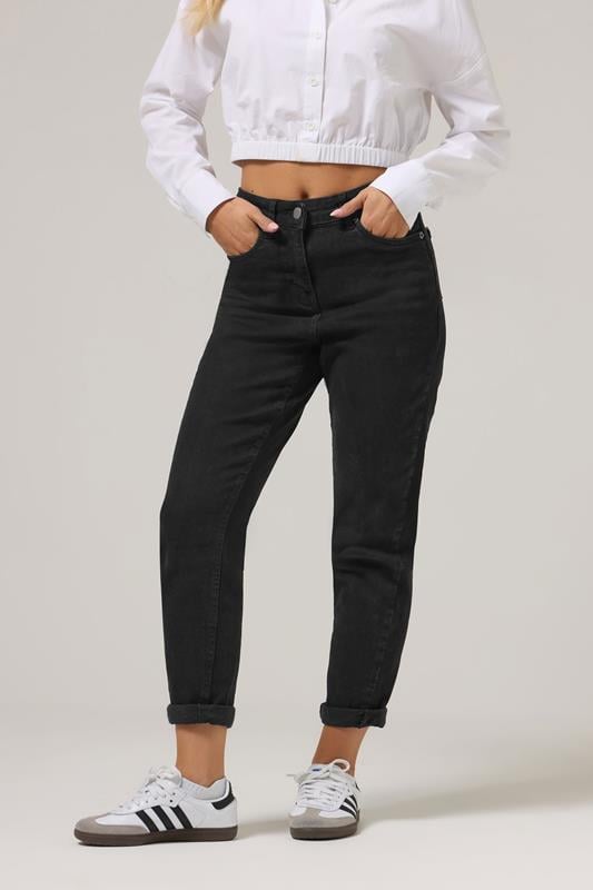 PixieGirl Petite Women's Black Stretch Mom Jeans | PixieGirl 2