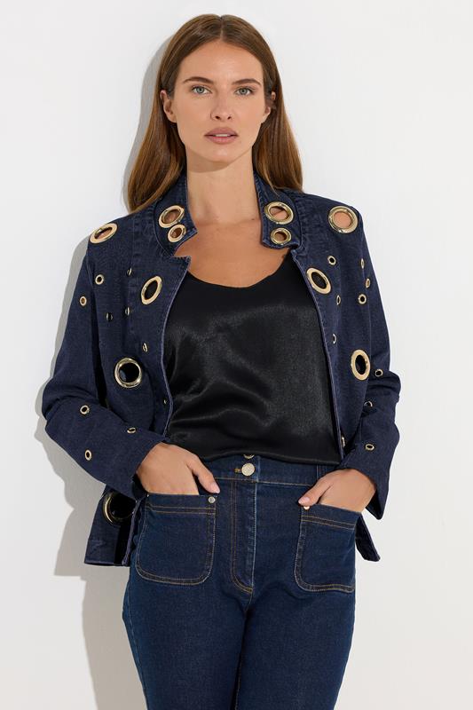   STAR Blue Denim Eyelet Detail Jacket