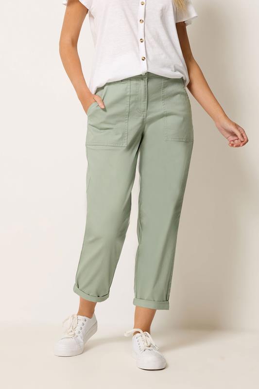  M&Co Sage Green Twill Carpenter Trousers