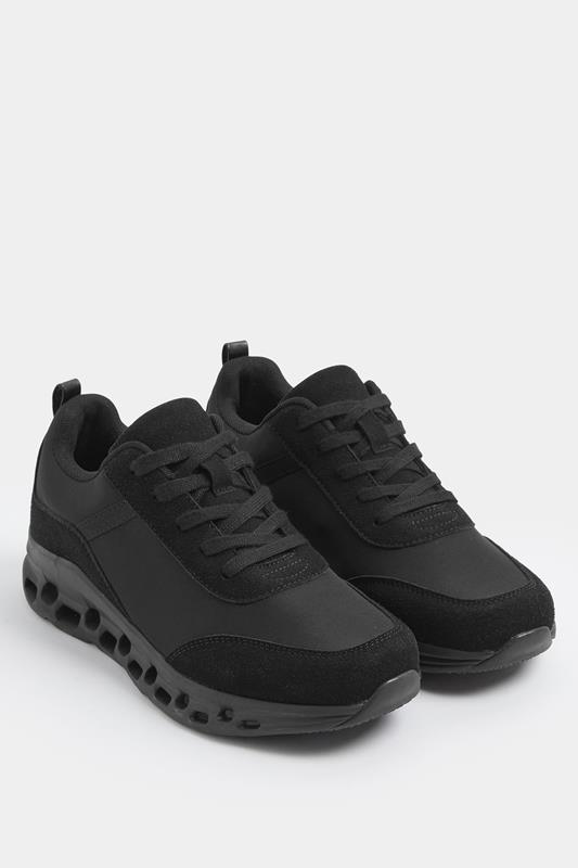 Black Chunky Runner Trainers In Extra Wide EEE Fit