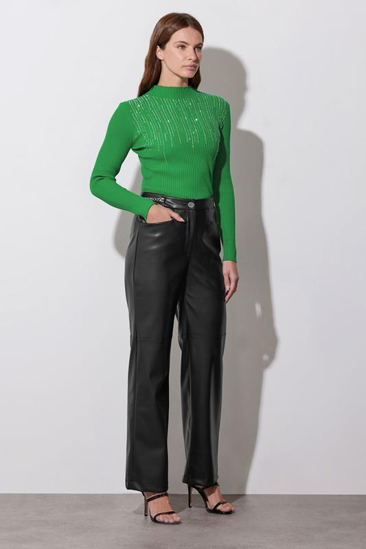STAR Green Embellished Neckline Jumper | StarByJM 1