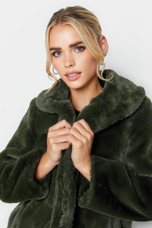 PixieGirl Dark Green Faux Fur Coat | PixieGirl 4