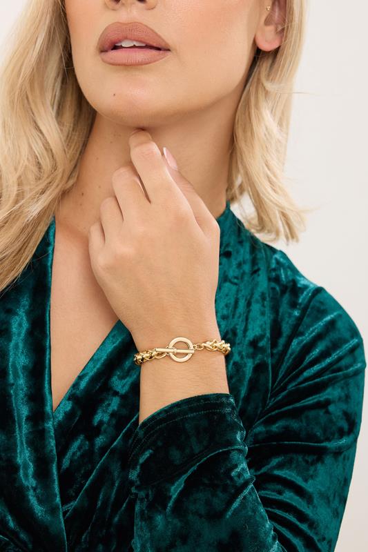 Plus Size  Yours Gold Tone Linked Chain Bracelet