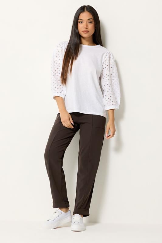 M&Co Petite Chocolate Brown Carpenter Tapered Trousers