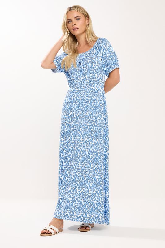 M&Co Blue Mixed Print Maxi Dress | M&Co 1