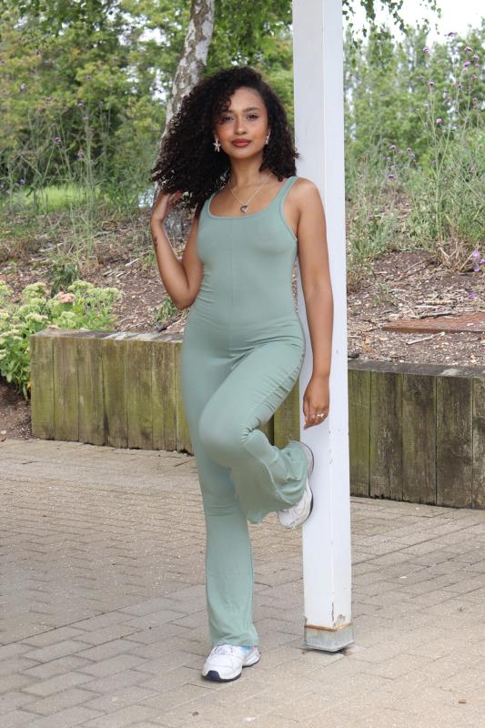 Ex Primark Ladies Khaki Green Boilersuit Jumpsuit – Sizes 4-20, 100% Cotton, Short Sleeve