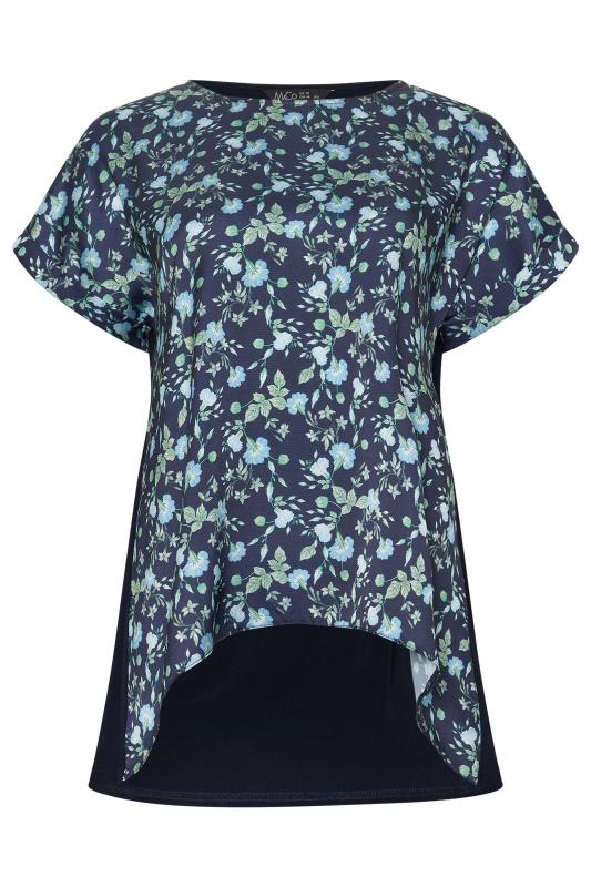 M&Co Petite Navy Blue Ditsy Floral Print Top | M&Co 5