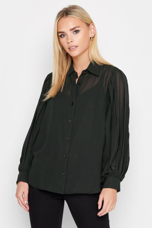 PixieGirl Black Pleat Sleeve Shirt | PixieGirl 1
