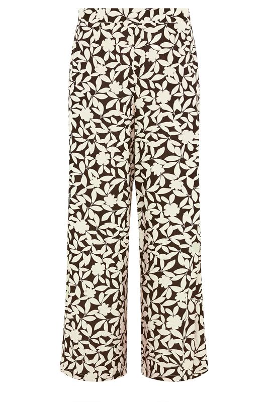 M&Co Brown Floral Wide Leg Trousers | M&Co 7