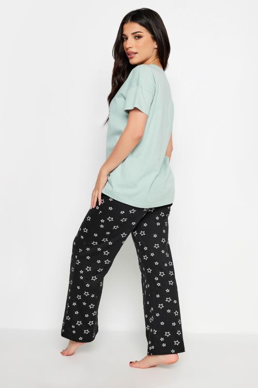 PixieGirl Petite Womens Light Green 'Rise & Shine' Slogan Wide Leg Pyjama Set | Long Tall Sally 2
