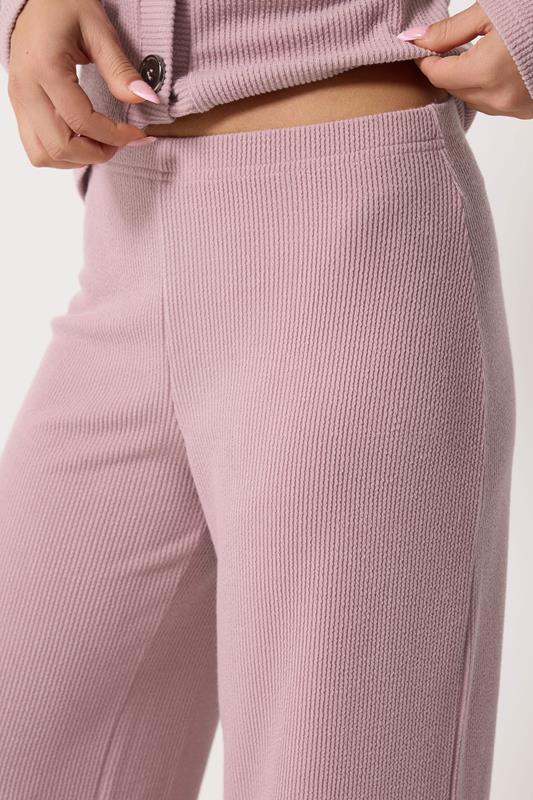 PixieGirl Petite Women's Set Pink Ribbed Top & Trousers | PixieGirl 7