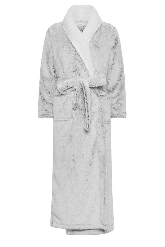 PixieGirl Grey Soft Touch Contrast Maxi Dressing Gown | PixieGirl 6