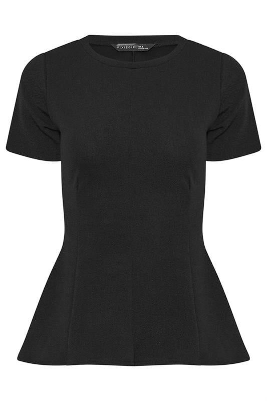PixieGirl Petite Black Cinched Waist Top