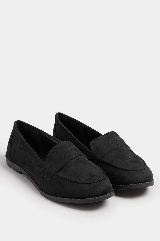 Black Suede Loafers In Wide E Fit | Yours Clothing 2
