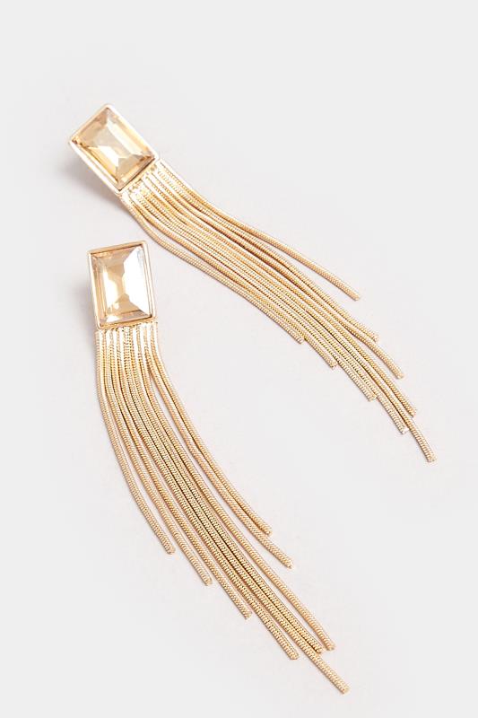 Gold Tone Tassel Earrings | Yours Clothing 3