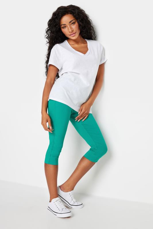 M&Co Petite Green Cropped Bengaline Trousers | M&Co 1