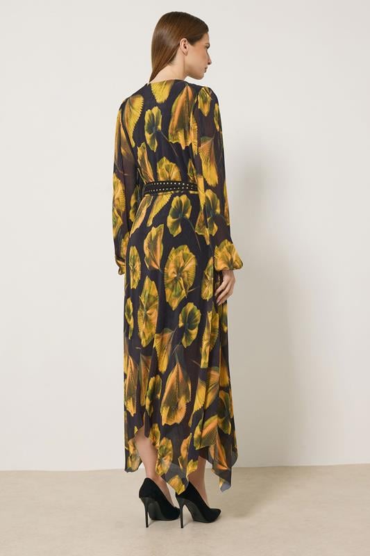 STAR Black Floral Mesh Pleated Maxi Dress | StarByJM 3