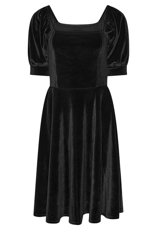 PixieGirl Petite Women's Black Square Neck Velvet Dress | PixieGirl 5