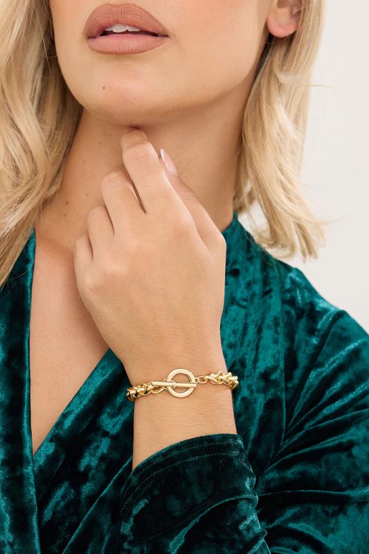 Plus Size  Yours Gold Tone Linked Chain Bracelet