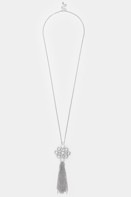Plus Size  Yours Silver Tone Long Pendant Tassel Necklace