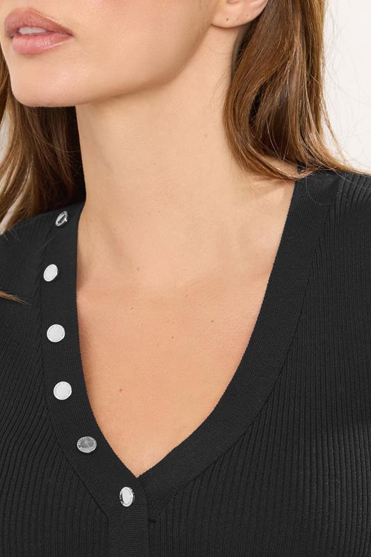 STAR Black Ribbed Button Bust Vest Top | StarByJM 5