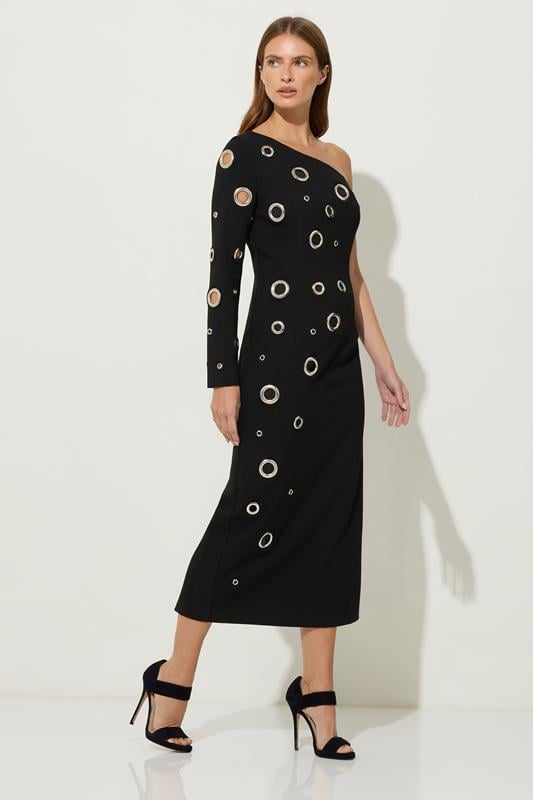 STAR Black One Shoulder Eyelet Dress | StarByJM 1