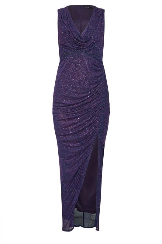   STAR Purple Embellished Mesh Maxi Dress