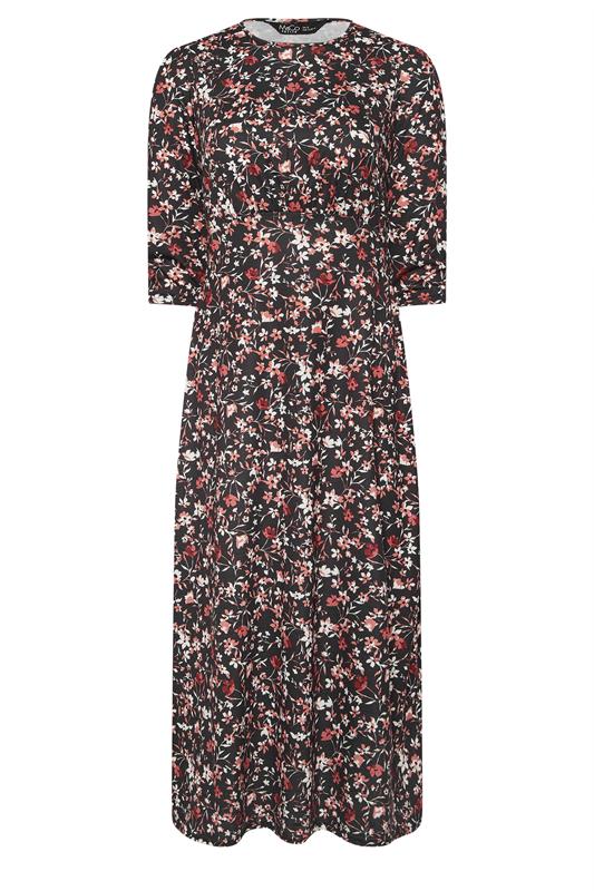 M&Co Petite Black Floral Midi Dress | M&Co 5