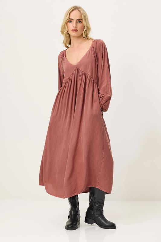 Petite  PixieGirl Petite Pink Woven Tie Back Smock Dress
