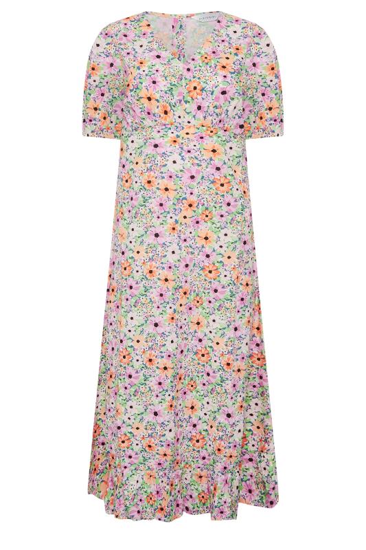 Petite Pink Floral Print Tea Dress | PixieGirl 6