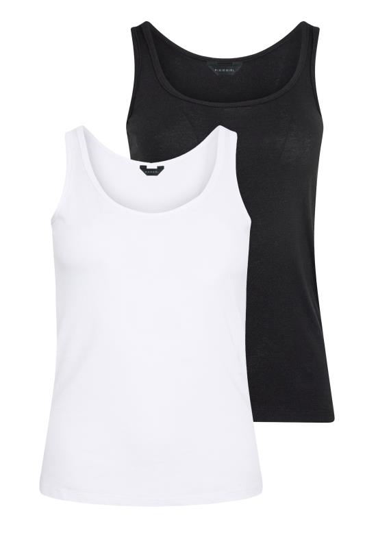 2 PACK Petite Black & White Vest Tops | PixieGirl  6