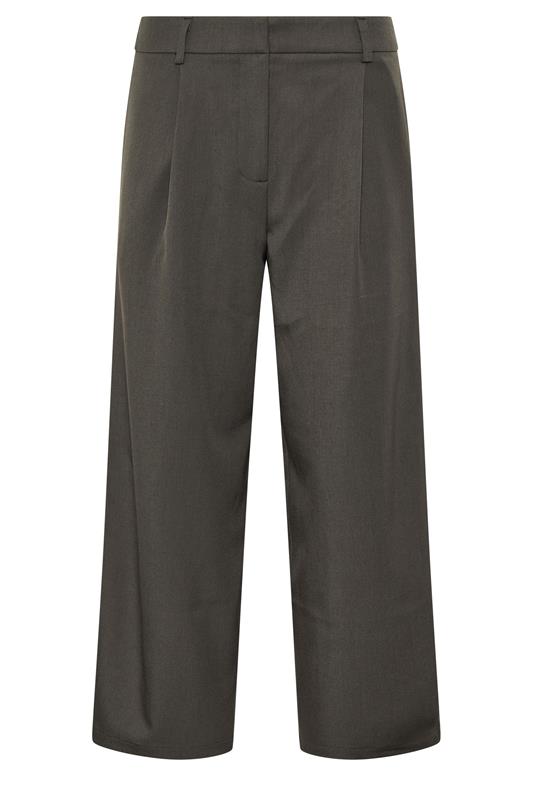 PixieGirl Petite Women's Dark Grey Barrel Leg Trousers | PixieGirl  5