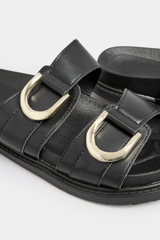 PixieGirl Black Buckle Strap Sandals In Standard D Fit | PixieGirl 5
