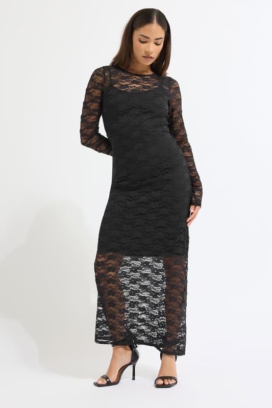 PixieGirl Petite Women's Black Lace Maxi Dress | PixieGirl 2