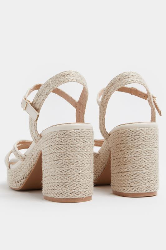 Natural Brown Rope Heel Sandals In Wide E Fit | Yours Clothing 4