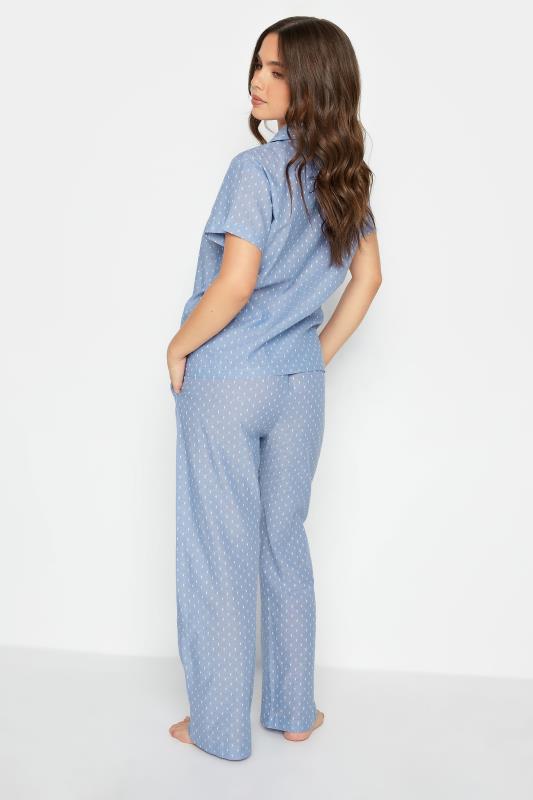 PixieGirl Blue Dobby Spot Woven Pyjama Set | PixieGirl 3