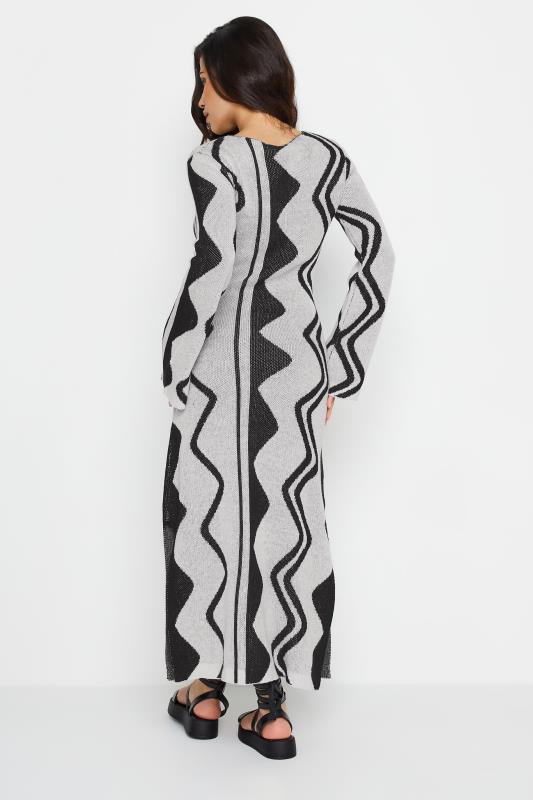 PixieGirl Petite Womens Grey Abstract Knitted Maxi Dress | PixieGirl 4