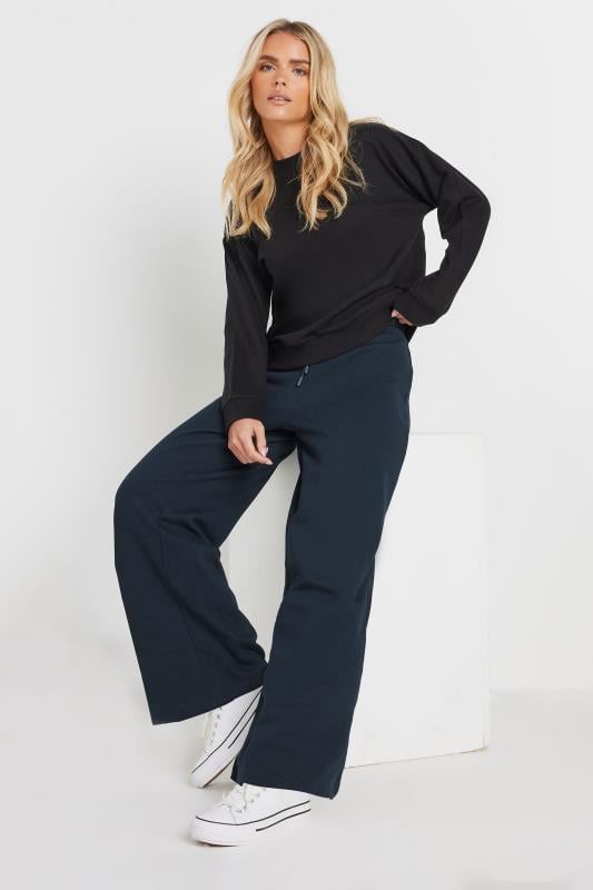  M&Co Petite Navy Blue Wide Leg Joggers