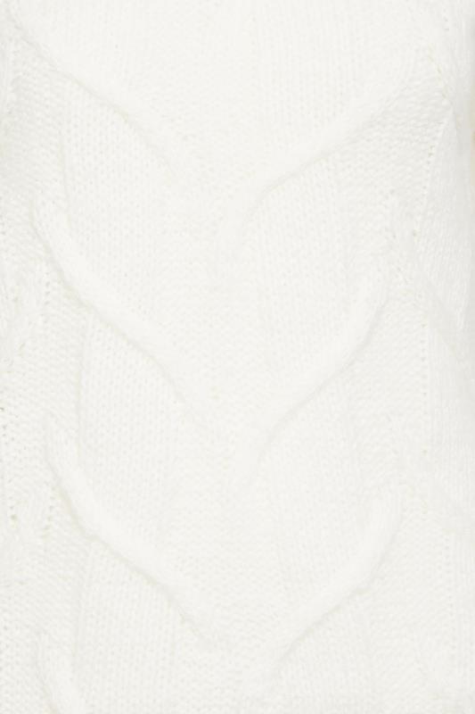 Petite Ivory White High Neck Cable Knit Jumper | PixieGirl 5